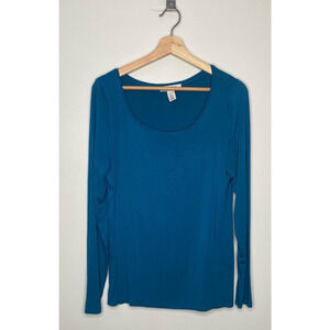 WHBM Women’s Teal Round Neck Long Sleeve Knit Top Size M